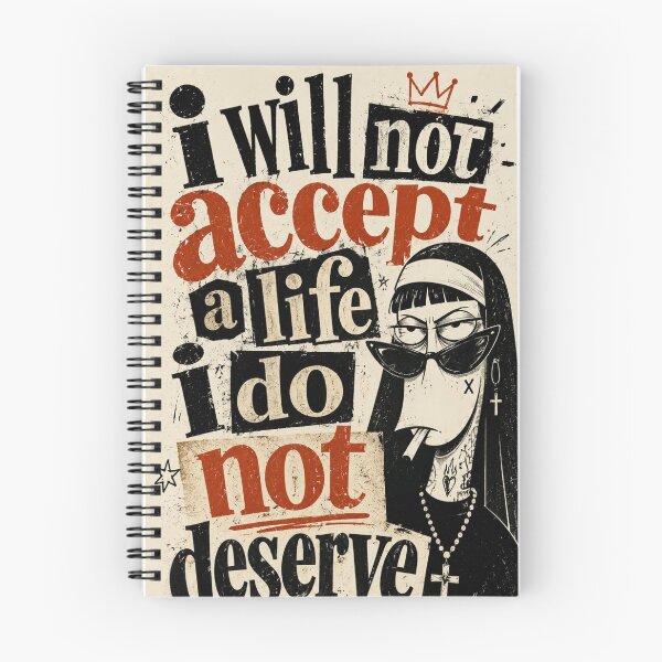 Item preview, I Will Not Accept a Life I Do Not Deserve Gothic Nun Quote designed and sold by Places On Earth.