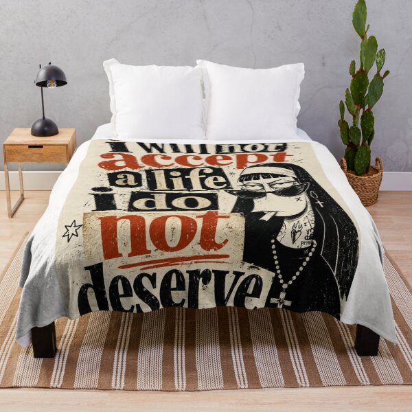Item preview, I Will Not Accept a Life I Do Not Deserve Gothic Nun Quote designed and sold by Places On Earth.