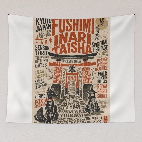 Item preview, Fushimi Inari Taisha Kyoto Japan Sacred Torii Heritage designed and sold by Places On Earth.