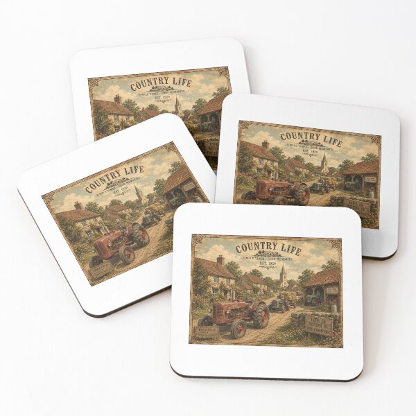 Item preview, Vintage Tractors in Country Village designed and sold by riki2365.