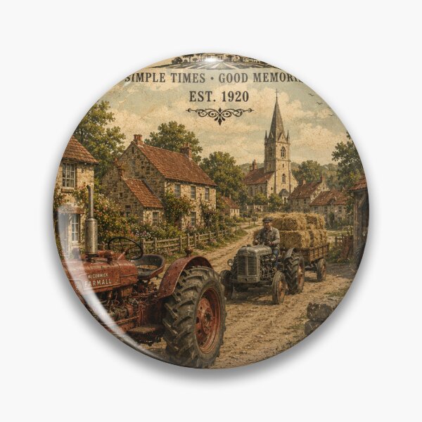Item preview, Vintage Tractors in Country Village designed and sold by riki2365.