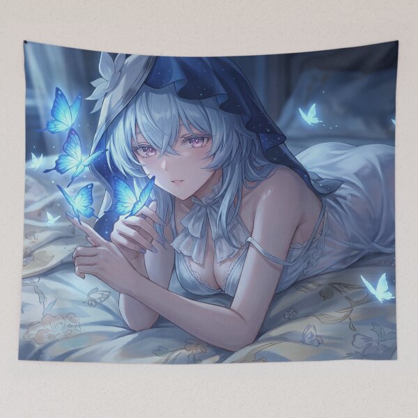 Item preview, Shorekeeper // Wuthering Waves Illustration - Moonlit Butterfly Dream Anime Art designed and sold by Astraphyllia.