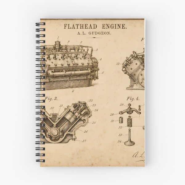 Item preview, Flathead Engine Patent Print · Vintage Technical Wall Art · Car Enthusiast Gift designed and sold by Savannah North.