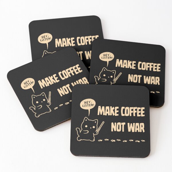 Item preview, Make Coffee Not War Funny Cat designed and sold by Tobe Fonseca®.