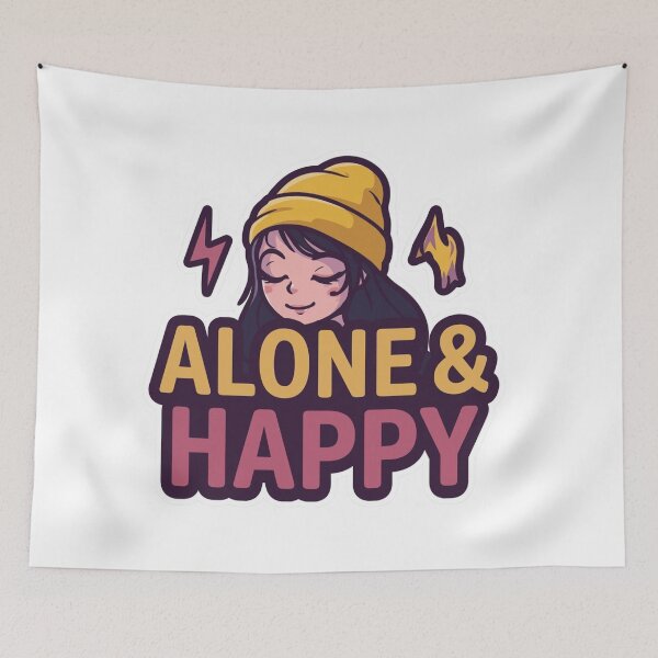 Item preview, Alone And Happy Cute Cartoon Girl designed and sold by Ahmedsyde.