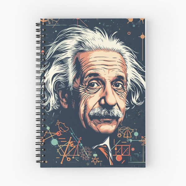 Item preview, 1. TITLE Albert Einstein Portrait with Science and Physics Symbols Illustrated Genius designed and sold by Owcomm.