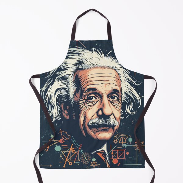 Item preview, 1. TITLE Albert Einstein Portrait with Science and Physics Symbols Illustrated Genius designed and sold by Owcomm.