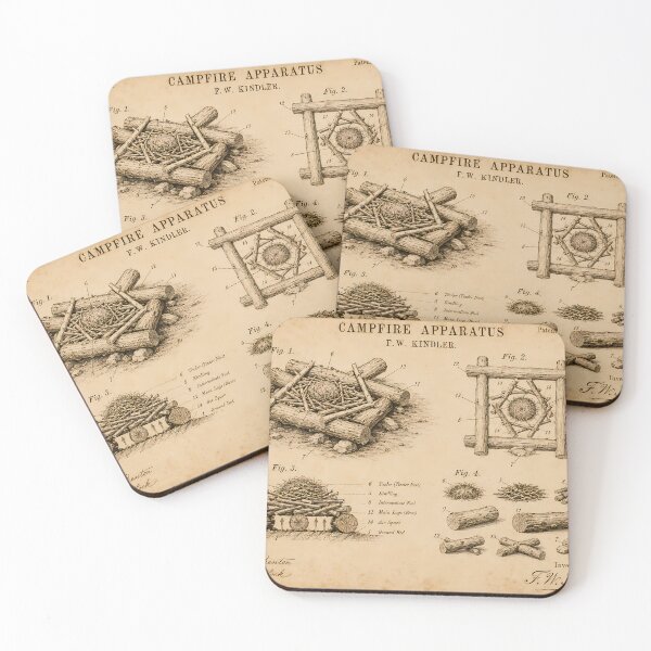Item preview, Campfire Firelay Patent Print · Vintage Technical Wall Art · Outdoor Enthusiast Gift designed and sold by Savannah North.