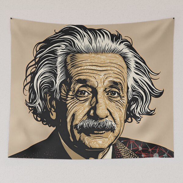 Item preview, Albert Einstein Portrait Illustration Genius Scientist Pop Art Print designed and sold by Owcomm.