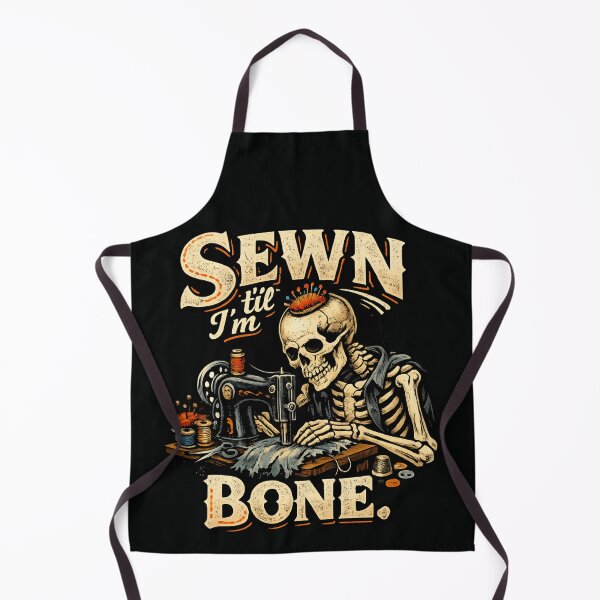 Item preview, Sewn Till I’m Bone – Gothic Skeleton Sewing Humor designed and sold by SidTastic .