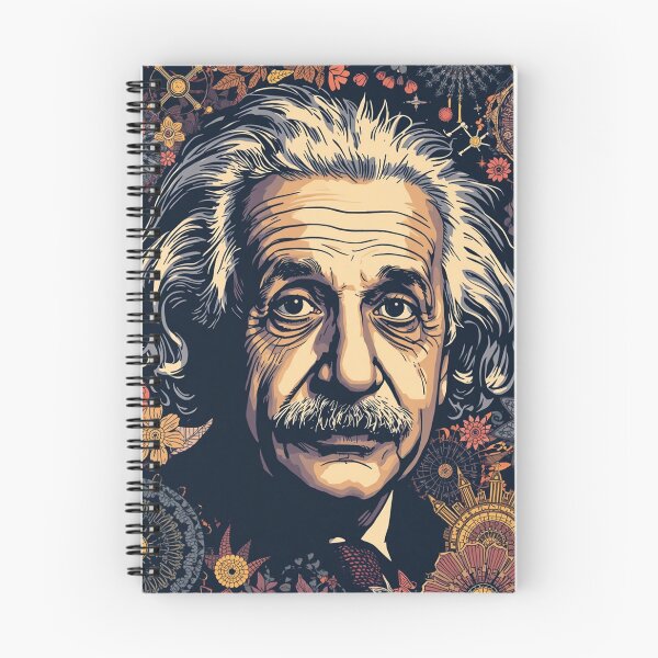 Item preview, Albert Einstein Pop Art Portrait with Floral and Cosmic Mandala designed and sold by Owcomm.