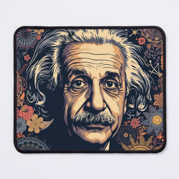 Item preview, Albert Einstein Pop Art Portrait with Floral and Cosmic Mandala designed and sold by Owcomm.
