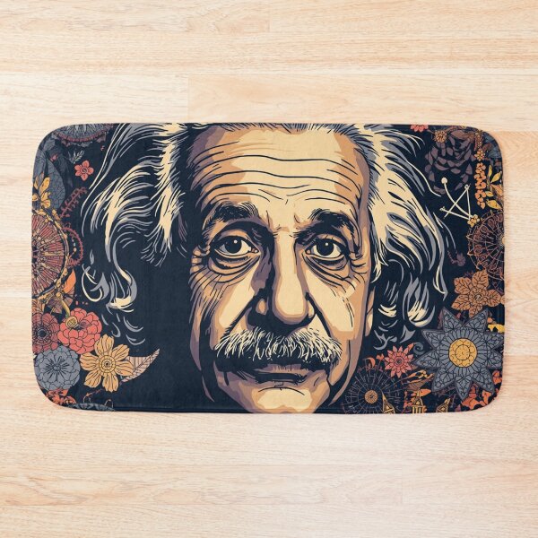 Item preview, Albert Einstein Pop Art Portrait with Floral and Cosmic Mandala designed and sold by Owcomm.