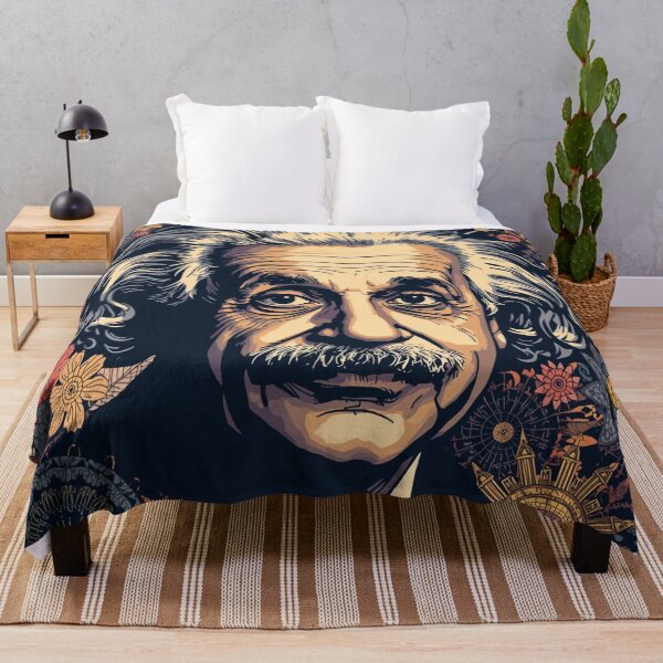 Item preview, Albert Einstein Pop Art Portrait with Floral and Cosmic Mandala designed and sold by Owcomm.