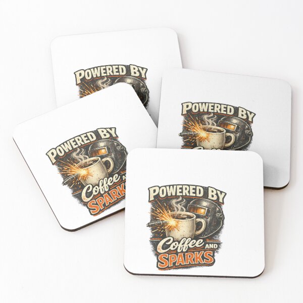 Item preview, Powered By Coffee And Sparks Welder T-Shirt designed and sold by Lechian Graphic.