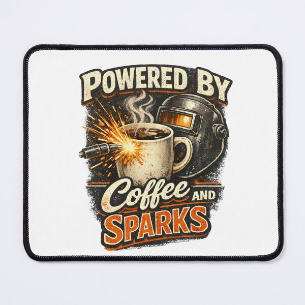 Item preview, Powered By Coffee And Sparks Welder T-Shirt designed and sold by Lechian Graphic.