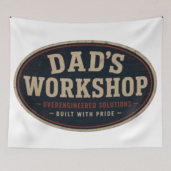 Item preview, Dad's Workshop Overengineered Solutions - Fathers Day Gift designed and sold by Drawn-Measured.