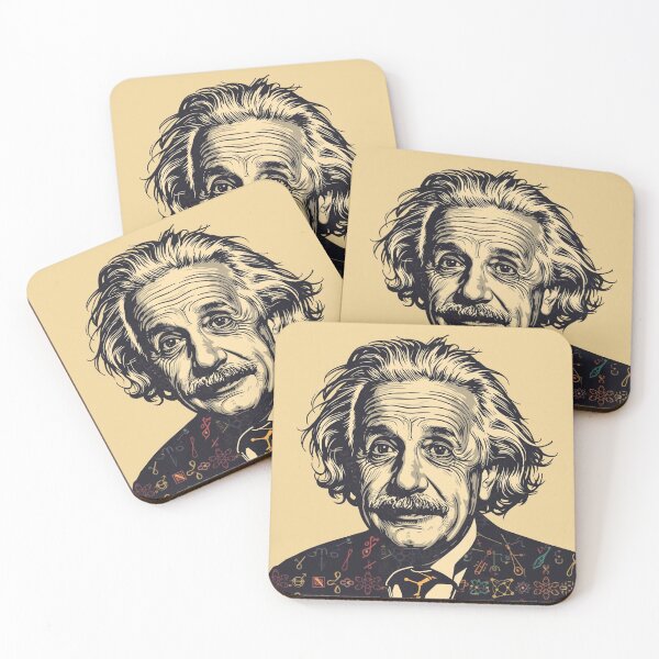 Item preview, Albert Einstein Portrait with Science Symbols Vintage Pop Art designed and sold by Owcomm.