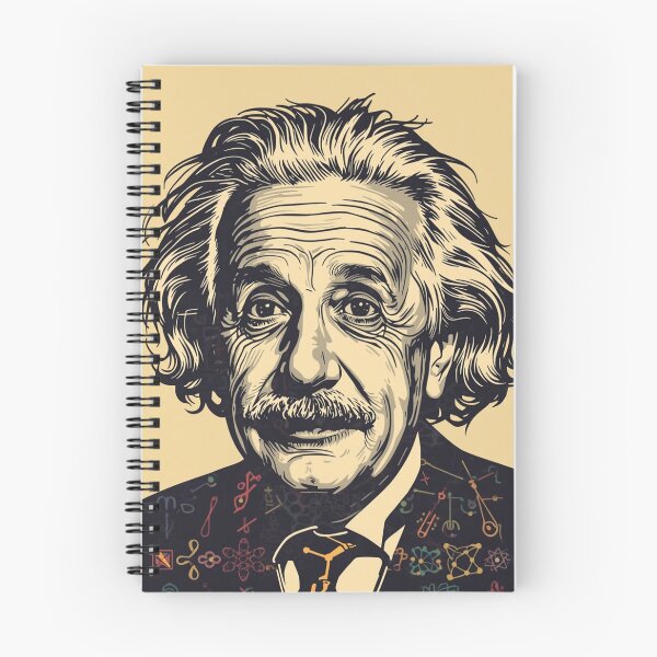 Item preview, Albert Einstein Portrait with Science Symbols Vintage Pop Art designed and sold by Owcomm.