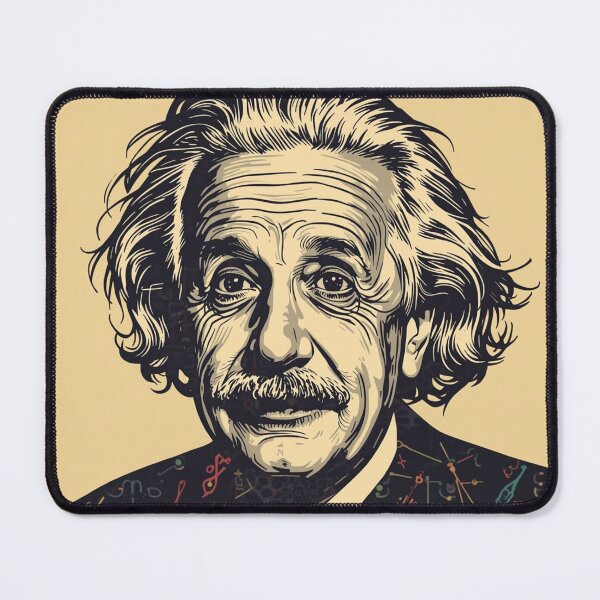 Item preview, Albert Einstein Portrait with Science Symbols Vintage Pop Art designed and sold by Owcomm.