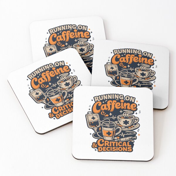 Item preview, Running On Caffeine & Critical Decisions — Funny Nurse Gift | RN Shirt Nursing Student Gift designed and sold by KiwyStudio.