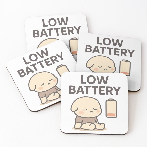 Item preview, Low Battery | Kawaii Burnout Humor designed and sold by Noxivora.