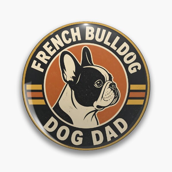 Item preview, French Bulldog Garage Dad - Vintage Retro Father's Day Badge designed and sold by Breed And Build.