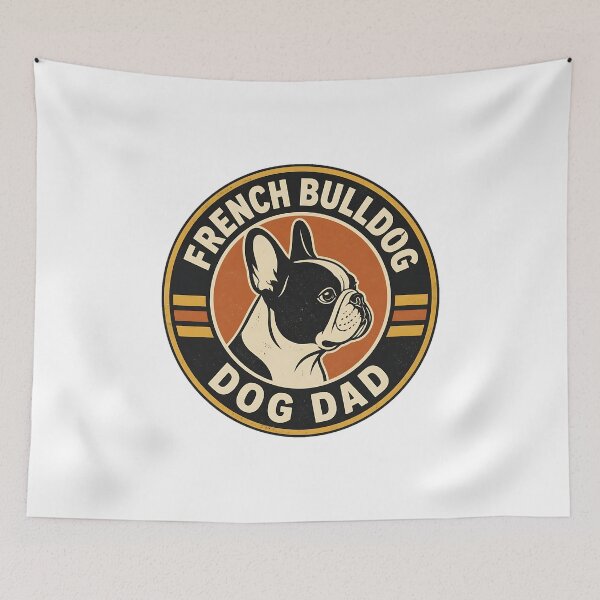 Item preview, French Bulldog Garage Dad - Vintage Retro Father's Day Badge designed and sold by Breed And Build.