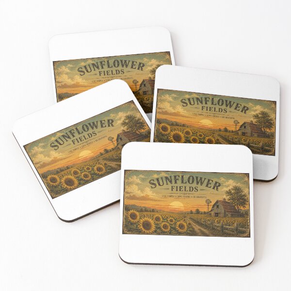 Item preview, Retro Sunflower Fields Sunset designed and sold by riki2365.