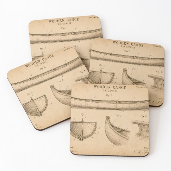 Item preview, Wooden Canoe Patent Print · Vintage Technical Wall Art · Paddler Gift designed and sold by Savannah North.