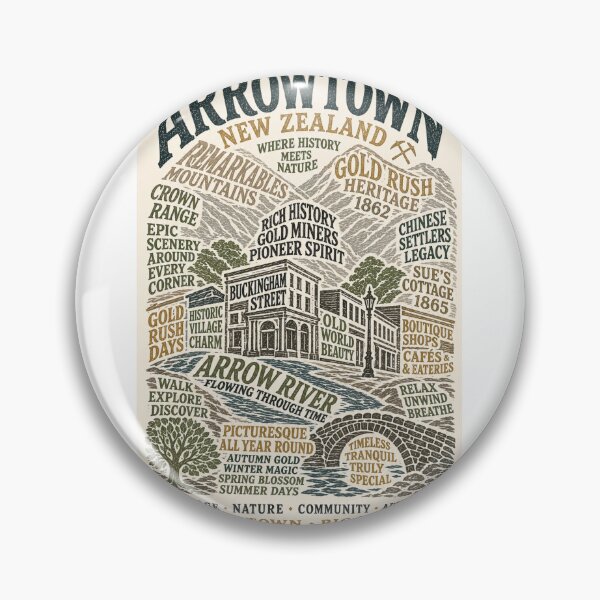 Item preview, Arrowtown New Zealand Gold Rush Buckingham Street Crown Range Scenic Travel  designed and sold by Aryabek.