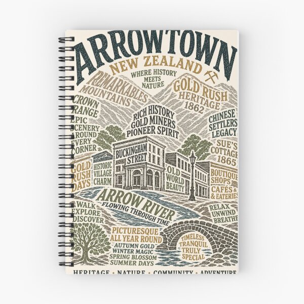Item preview, Arrowtown New Zealand Gold Rush Buckingham Street Crown Range Scenic Travel  designed and sold by Aryabek.