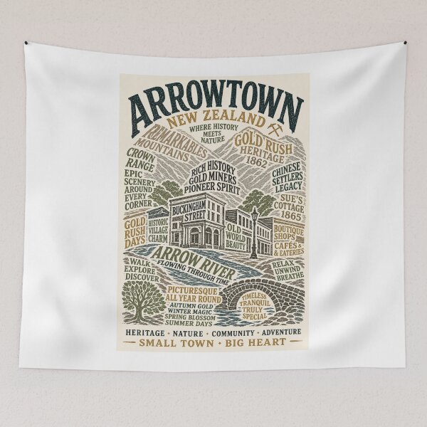 Item preview, Arrowtown New Zealand Gold Rush Buckingham Street Crown Range Scenic Travel  designed and sold by Aryabek.