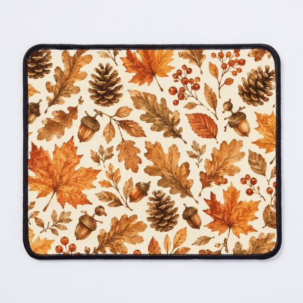 Item preview, Autumn Leaves Acorn Watercolor Botanical Seamless Pattern designed and sold by Inkworksbyshery.