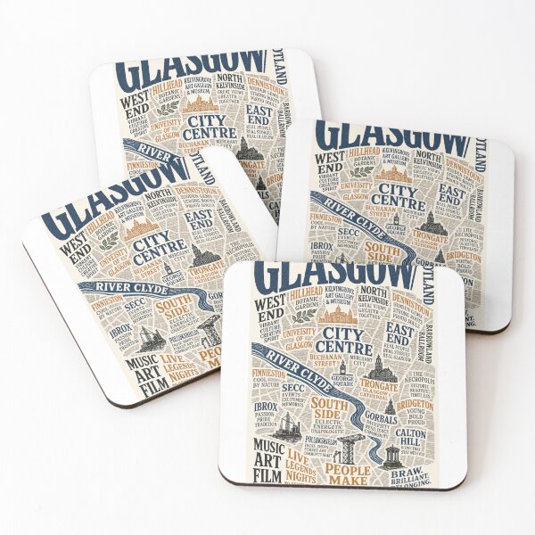 Item preview, Glasgow Map Scotland River Clyde Kelvingrove George Square Urban Heritage  designed and sold by Aryabek.