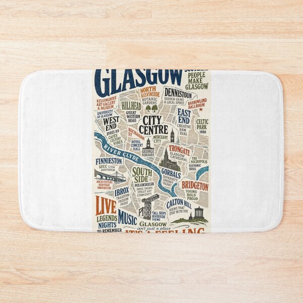 Item preview, Glasgow Map Scotland Merchant City River Clyde Cathedral Cultural Map Title designed and sold by Aryabek.