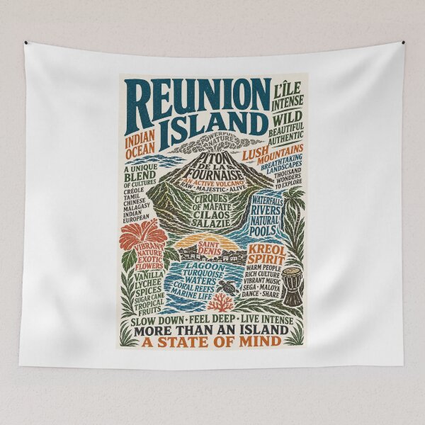 Item preview, Reunion Island Piton de la Fournaise Cirques Creole Culture Travel  designed and sold by Aryabek.