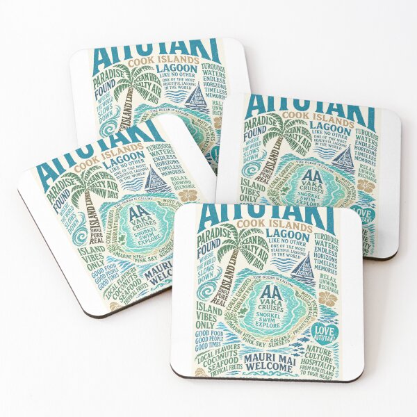Item preview, Aitutaki Cook Islands Lagoon Paradise Polynesian Island Escape designed and sold by Aryabek.