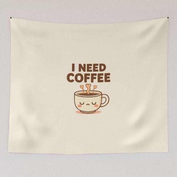 Item preview, I Need Coffee | Cute Kawaii Coffee Cup designed and sold by Noxivora.