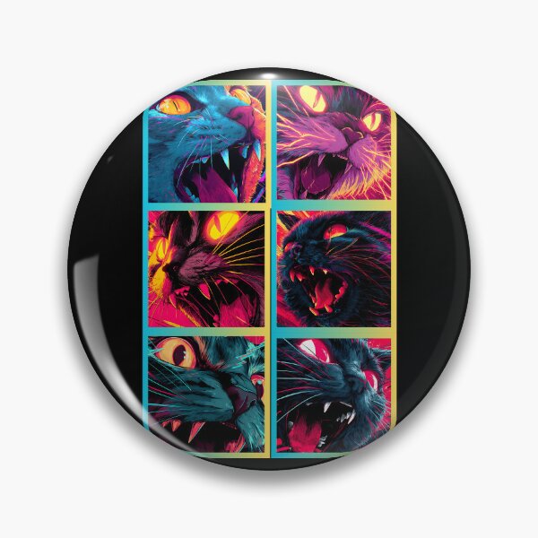 Item preview, Neon Rage Cats – Cyber Claw Fury designed and sold by Szpaku desart .