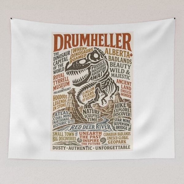 Item preview, Drumheller Alberta Badlands Royal Tyrrell Museum Dinosaur Fossil Travel  designed and sold by Aryabek.