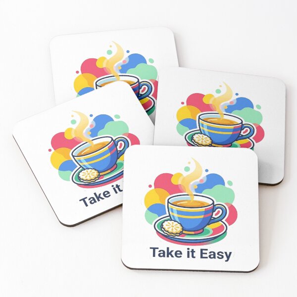 Item preview, Take it Easy- Colorful Coffee &Cookie Art designed and sold by Northern Glow Art.