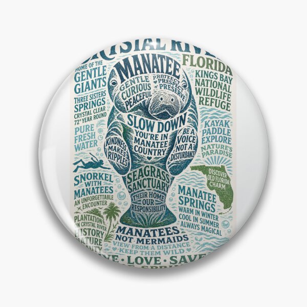 Item preview, Crystal River Florida Manatee Springs Kings Bay Wildlife Travel Poster designed and sold by Aryabek.