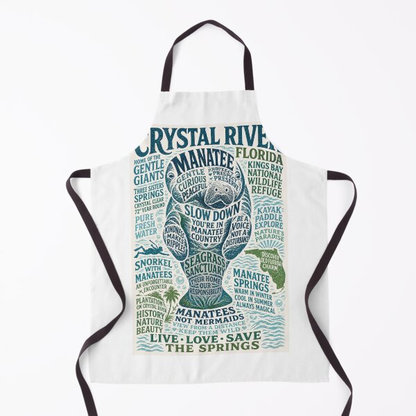 Item preview, Crystal River Florida Manatee Springs Kings Bay Wildlife Travel Poster designed and sold by Aryabek.