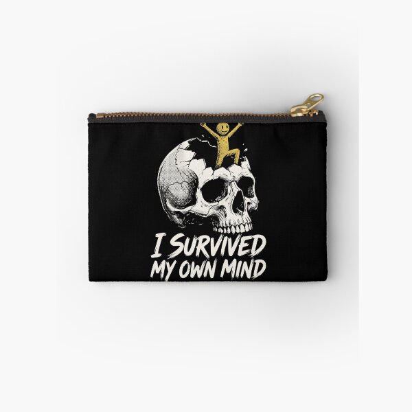 Item preview, I Survived My Own Mind Skull Grunge Dark Humor Mental Health designed and sold by cabana.space.