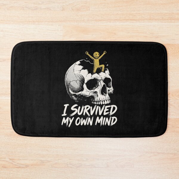 Item preview, I Survived My Own Mind Skull Grunge Dark Humor Mental Health designed and sold by cabana.space.