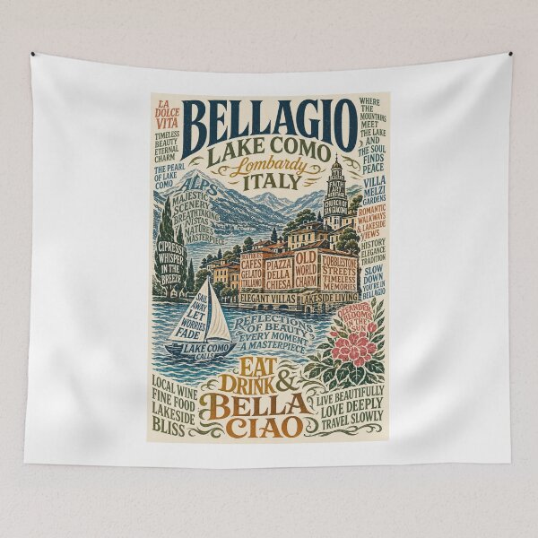 Item preview, Bellagio Lake Como Lombardy Italy Lakeside Village Travel  designed and sold by Aryabek.