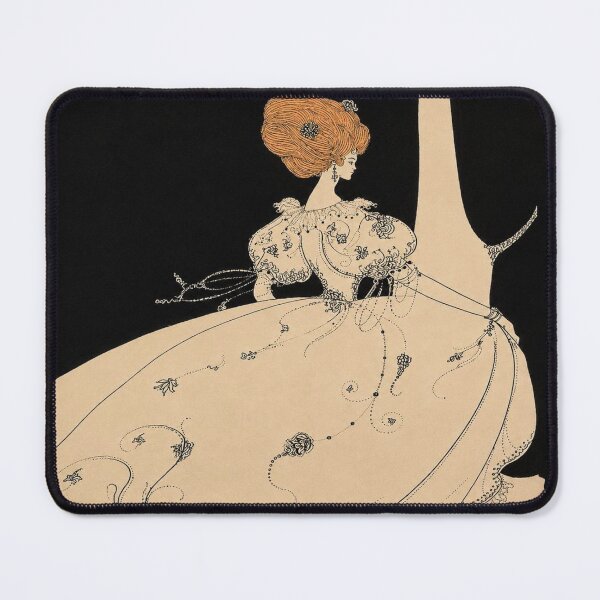 Item preview, Elegant Figure by a Curtain - Art Nouveau Vintage Elegant Lady Wall Art for Classic Decor Lovers designed and sold by RickE.
