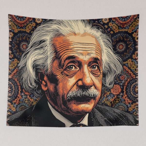Item preview, Albert Einstein Portrait with Mandala Pattern designed and sold by Owcomm.