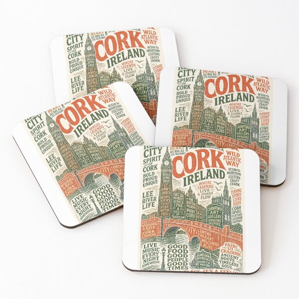 Item preview, Cork Ireland Rebel City Shandon Bells and Wild Atlantic Way Heritage Scene designed and sold by Aryabek.